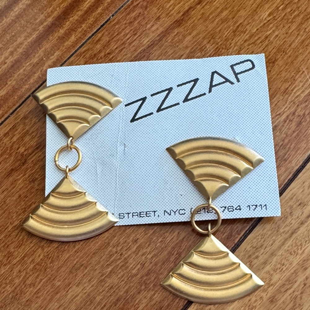 Gold Fan-Shaped Earrings